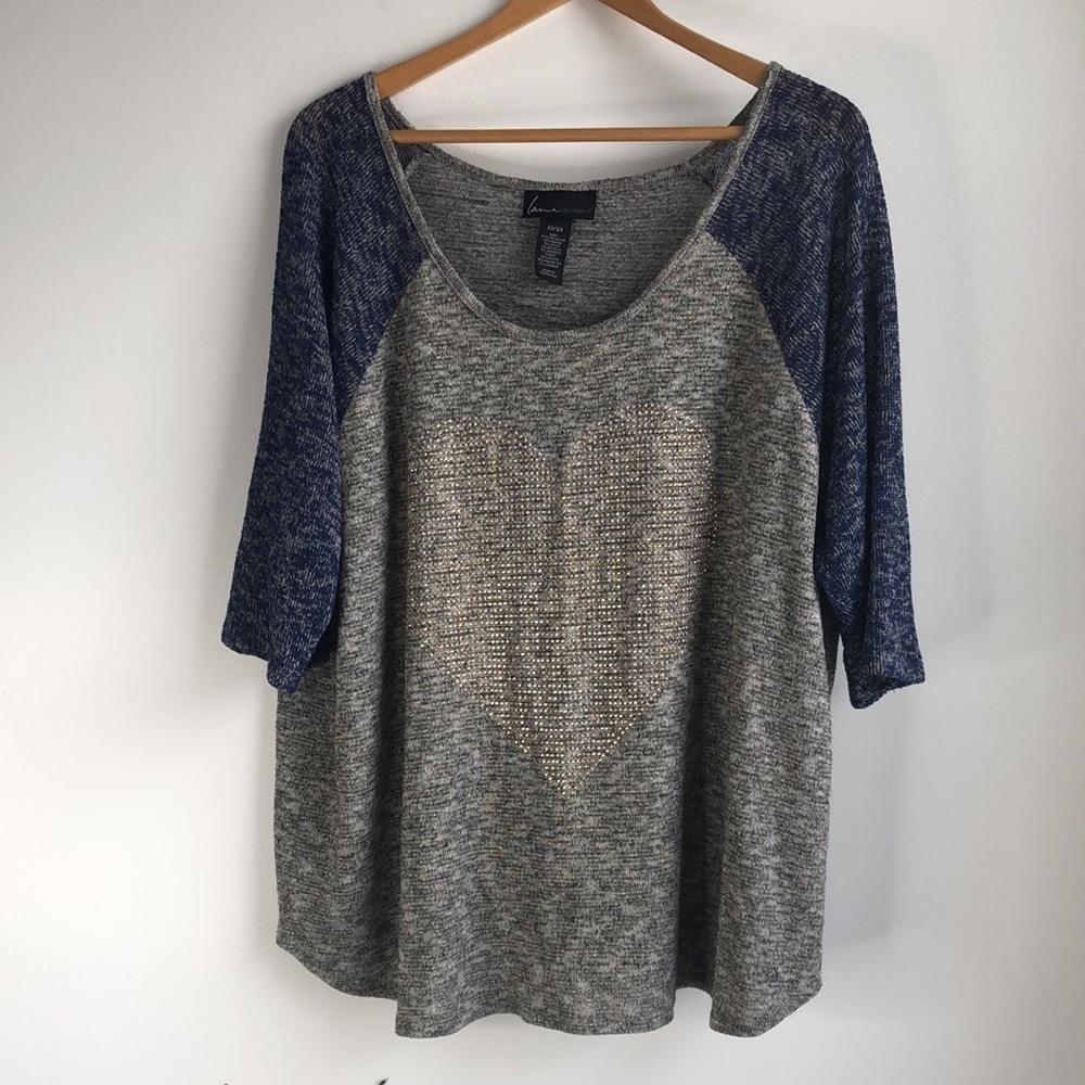 Lane Bryant raglan heart sweater